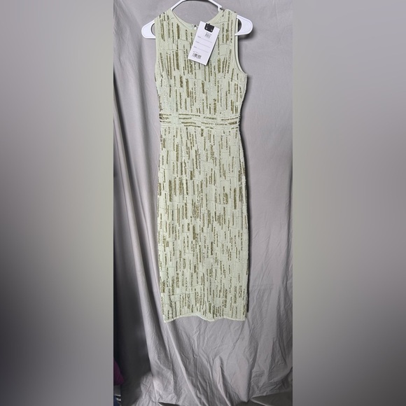 Mac Duggal 93597 NWT ABSTRACT BEADED SLEEVELESS MIDI SHEATH DRESS - Picture 4 of 10